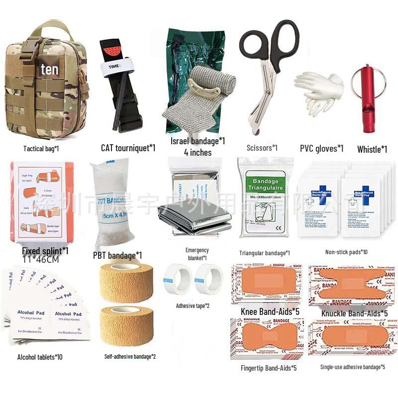Survival Gear Emergency Trauma Backpack with First Aid Kit and Military Hemostatic Bandage