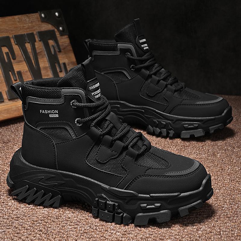 

Ботинки Мартина мужские модные туфли осень новые на толстой подошве нескользящие кожаная поверхность британский стиль высокие мужские ботинки рабочие ботинки 44