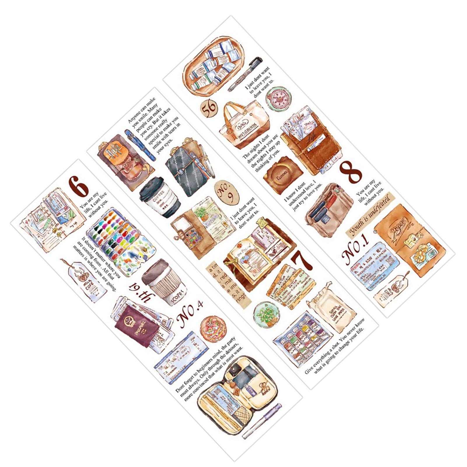 

6 листов ретро декоративных наклеек, универсальные, на тему путешествий, с сильной адгезией, стильные декоративные наклейки для