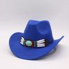 Western Cowboy Hat Simple Woolen Top Hat Retro Chain Ethnic Style Men'S And Women'S Jazz Hat