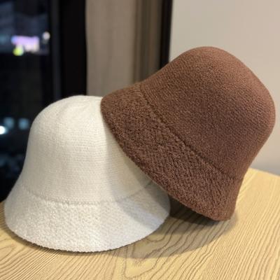 Solid Color Versatile Autumn and Winter Bucket Hat Women's Japanese Retro Face Showing Small Ear Protection Basin Hat Fisherman Hat Trendy