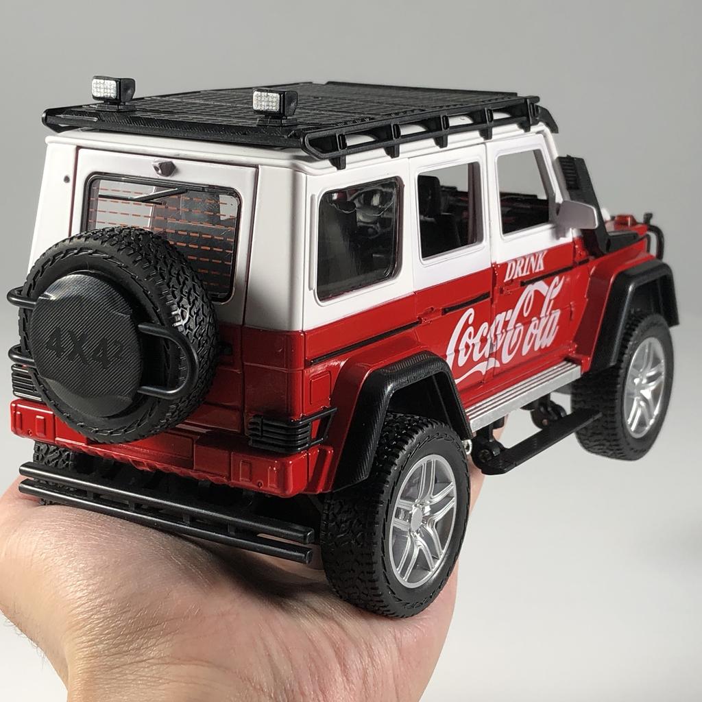 1:24 Benz G550 Coca Cola Off Road SUV Alloy Metal Diecast Model Car Home Decoration & Computer Desktop Ornaments Holiday Present