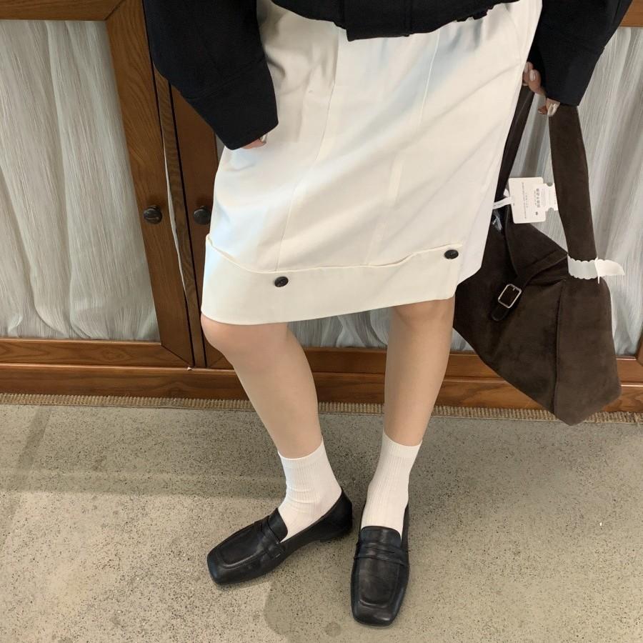 Retro loafers women's new British style one-pedal small leather shoes round head thick heel suede single shoes