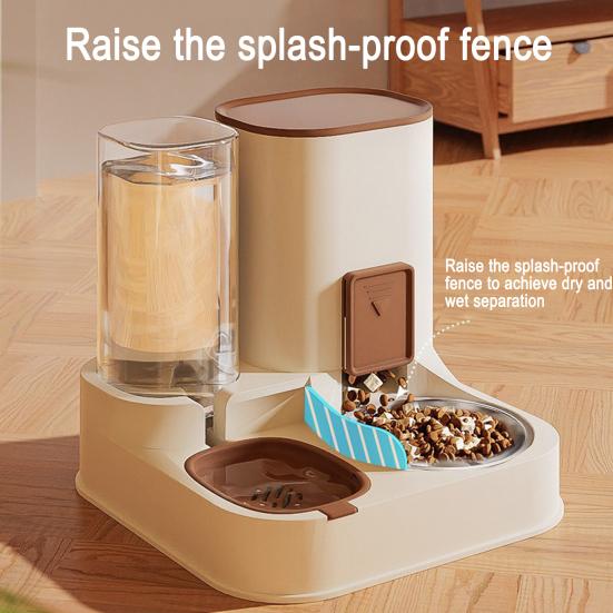 Mangiatoia e Dispenser d'Acqua Automatici per Cani, Macchina per Cibo e Acqua di Grande Capacità con Rifornimento Sensoriale, Coperchio Scorrevole, Alimentazione da Tavolo per Animali Domestici