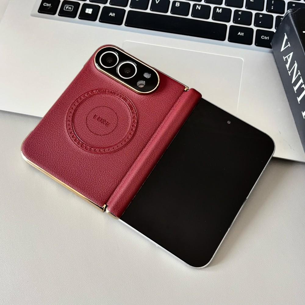 For Apple iphone Duo Case Luxury PU Leather Skin hinge Magnetic MagSafe Protective Back Cover Case For iphone Duo Phone Shell