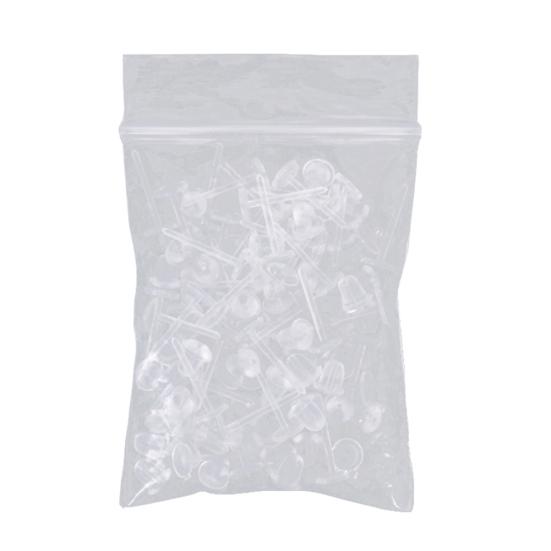 50 Teile/satz Unisex Klar Kunststoff Ohrring Post Ohr Pins Rücken DIY Schmuck Zubehör