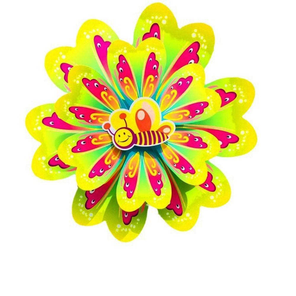 Colorful Rotating Wind Spinner Standing Lawn Flower Pinwheel  Outdoor Party Picnic Decor