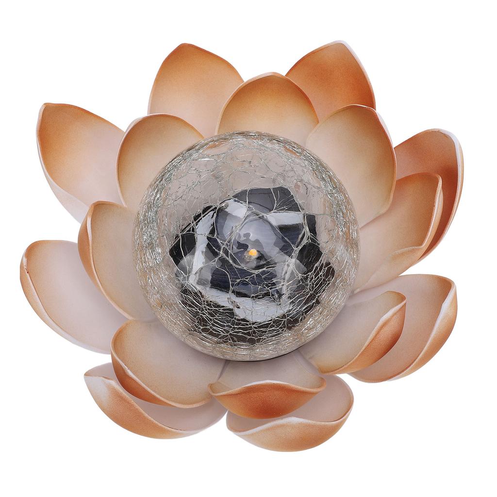Solar Powered Amber Yard Light Cracked Glass Decorative Lamp Flower Garden Lamp For Outdoor