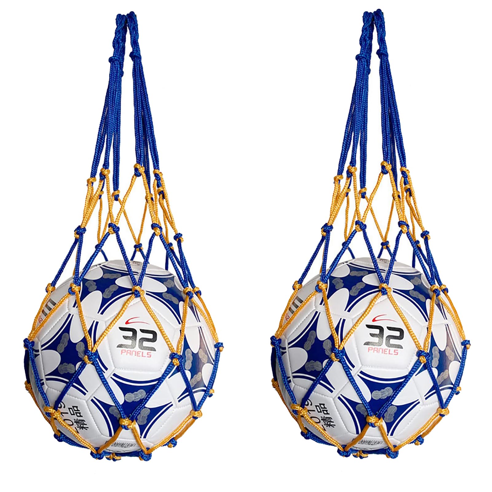 

ALLVD of Storage Simple Ball Bag Сетчатая сумка для переноски и хранения [Упаковка 2] Футбол/Волейбол/Баскетбол (Желтый+Синий)