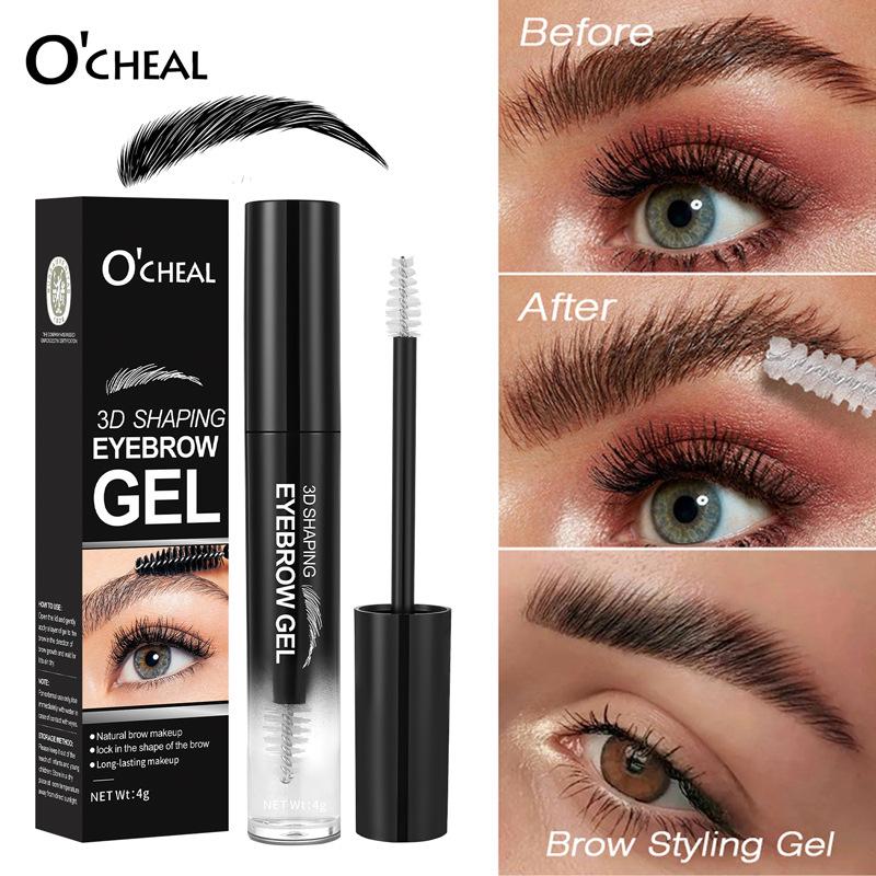 OCHEAL3D Eyebrow Gel: Waterproof, Sweatproof, Transparent Cream for Wild Brow Shaping and Setting. 4g