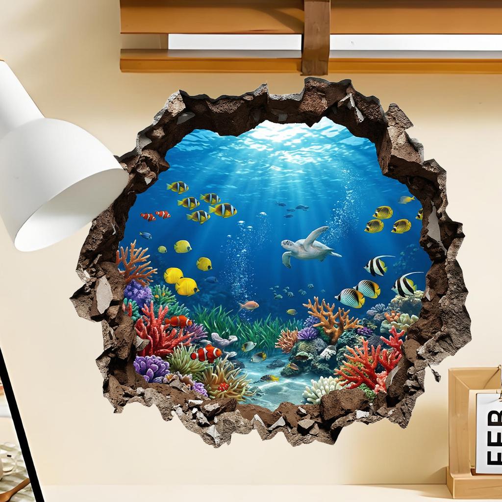 Broken Wall Animal Children's Bedroom Bathroom Background Wall Decoration Sticker