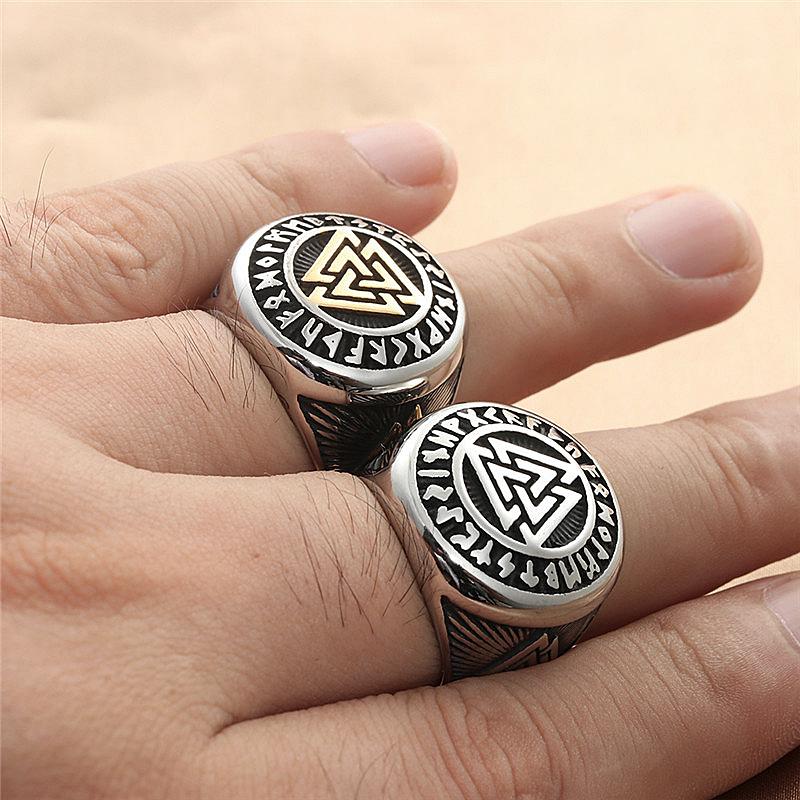 Inele Viking Valknut din Oțel Inoxidabil Vintage pentru Bărbați Băiat Inel Nordic Odin Trinity Amuletă Motociclist Bijuterii Prieten Dropshipping