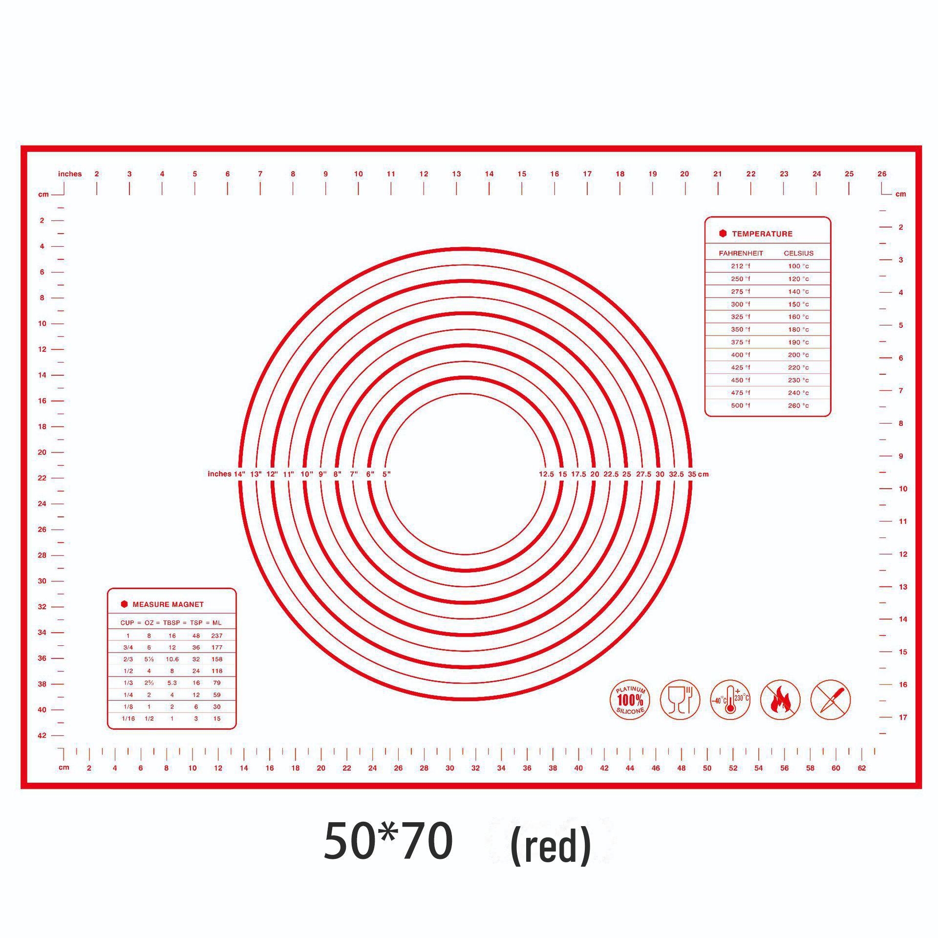 

Большой силиконовый коврик для замешивания и раскатывания теста размером 70x50 см, жаропрочный антипригарный инструмент для выпечки и коврик для теста 30*40cm