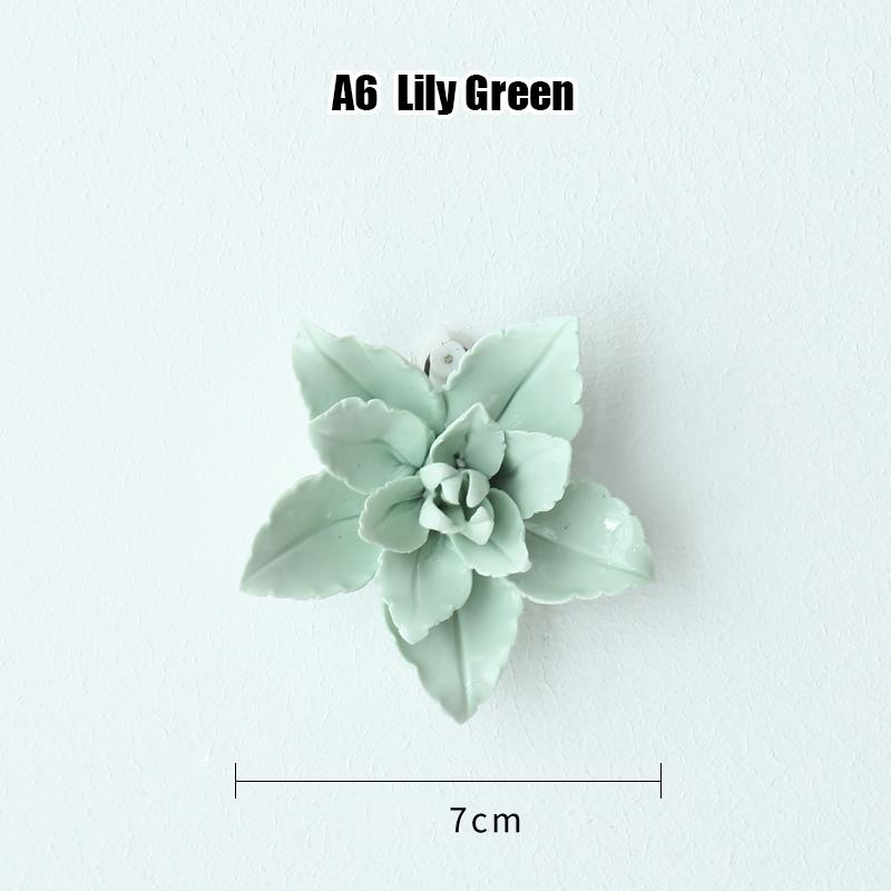 Creative Ceramic Flower Wall Decoration Ceramic Lily Flower Wall Hanging Crafts Home Livingroom TV Background Decor Ornaments