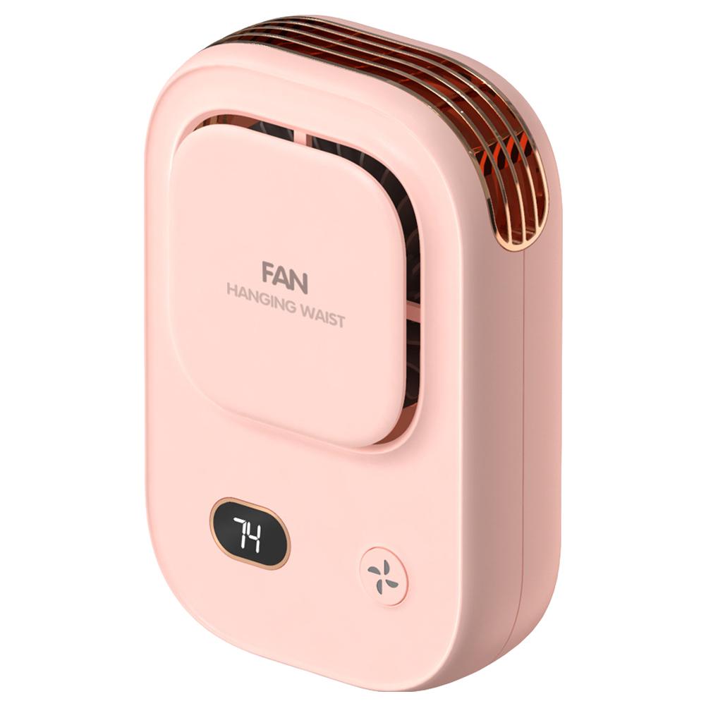 

Портативный поясной вентилятор с клипсой, носимый поясной вентилятор с 3 скоростями, перезаряжаемый, с креплением на шею для работы, фермы, рыбалки, садоводства розовый