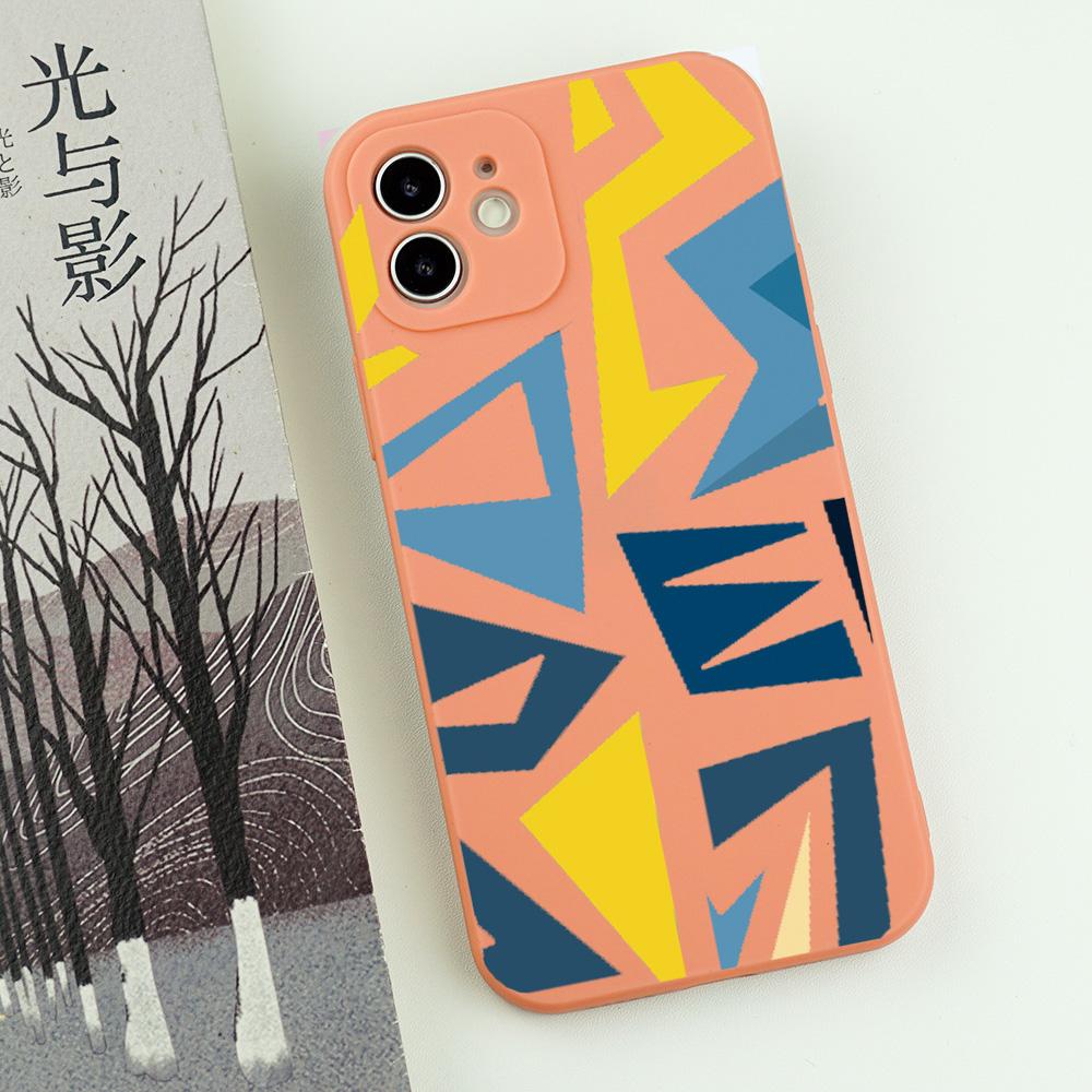 Einzigartige unregelmäßige Geometrie Handyhüllen für iPhone 14 12 13 11 Pro Max Mini SE X XS MAX XR 7 8 Plus Künstlerische Silikonhülle Fundas