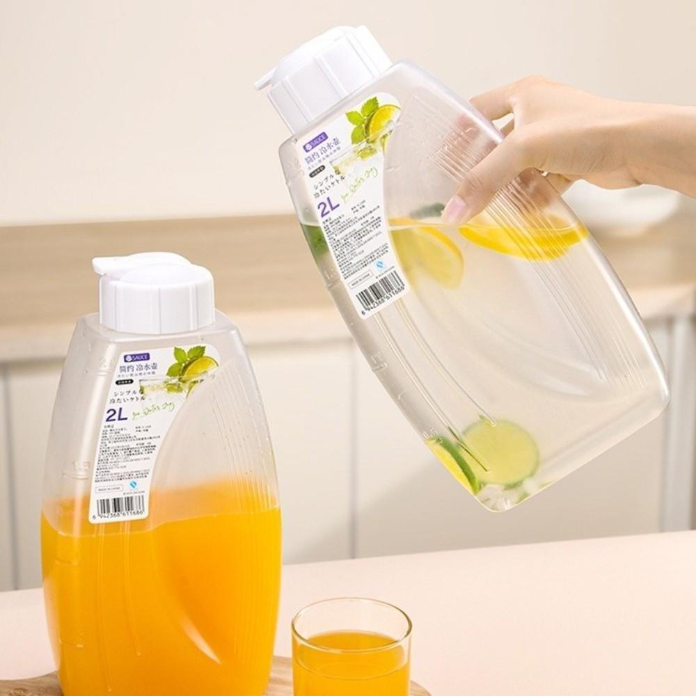 New 1L/2L Cold Water Kettle Durable with Cap Juice Teapot Heat Cold Resistance Large Capacity Water Bottle Household Supplies