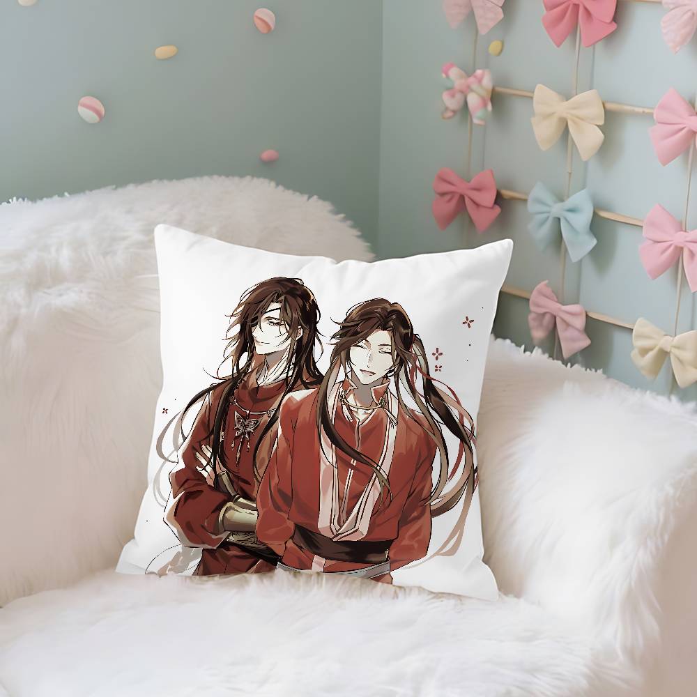 HHeaven Officials Blessing Case Plush Fabric Soft Pillowcase Double Sided Print Cushion Cover Household Gifts