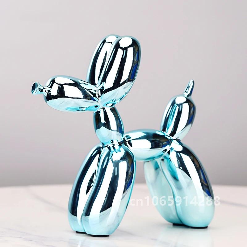 Electroplated Resin Dog Crafts Nordic Balloon Dog Ornament Puppy Sculpture Home Decor Living Room Desktop Modern Animal Statue
