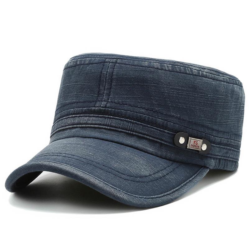 Men's Flat Top Hat Outdoor Casual Sun Hat for Hiking Travel