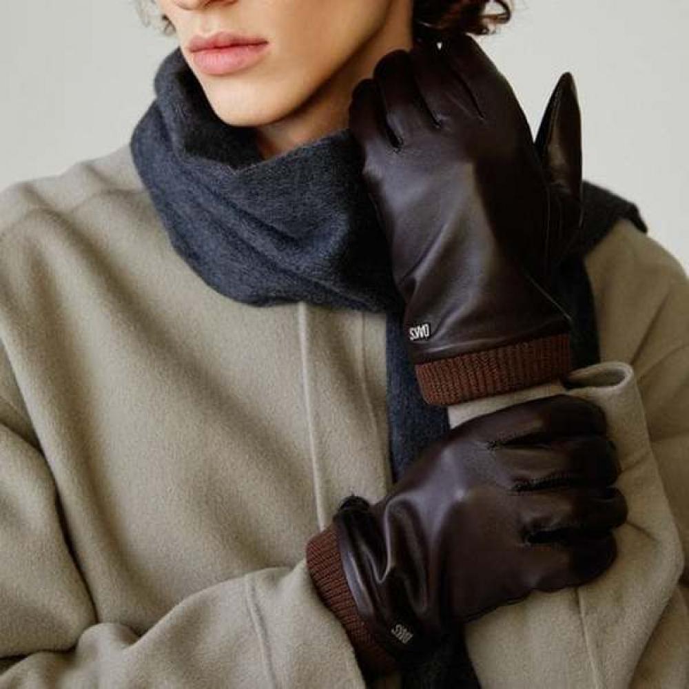 

Daks Brown Lambskin Knit Cuff Smartphone Gloves Dcgv4f147w3 Single option