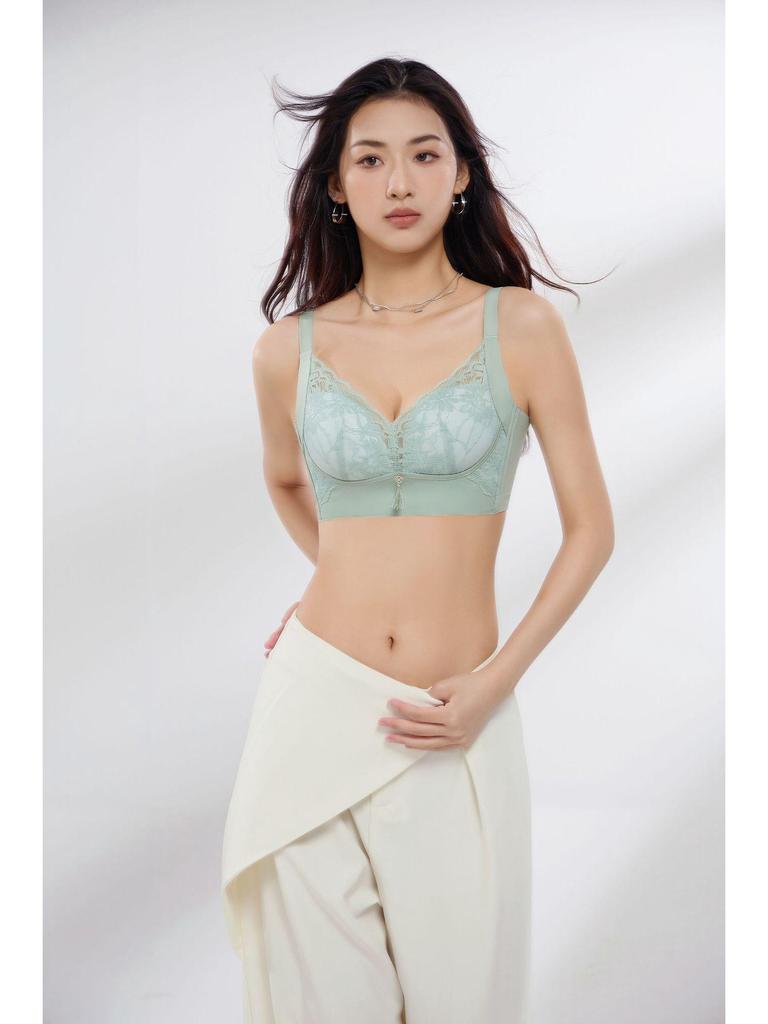 Wirefree Breathable Push-Up Bra for Small Chests - Side Support, Anti-Sagging, Mulberry Silk
