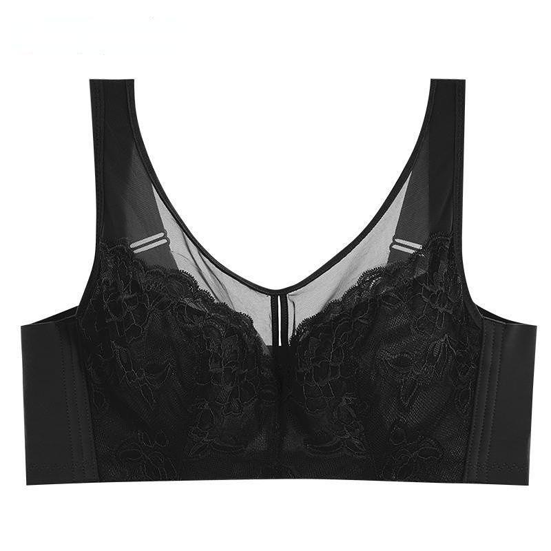 Underwear Women's Thin Soft Steel Ring Anti Sagging Breast Full Cup Support Gathering and Adjusting Bra