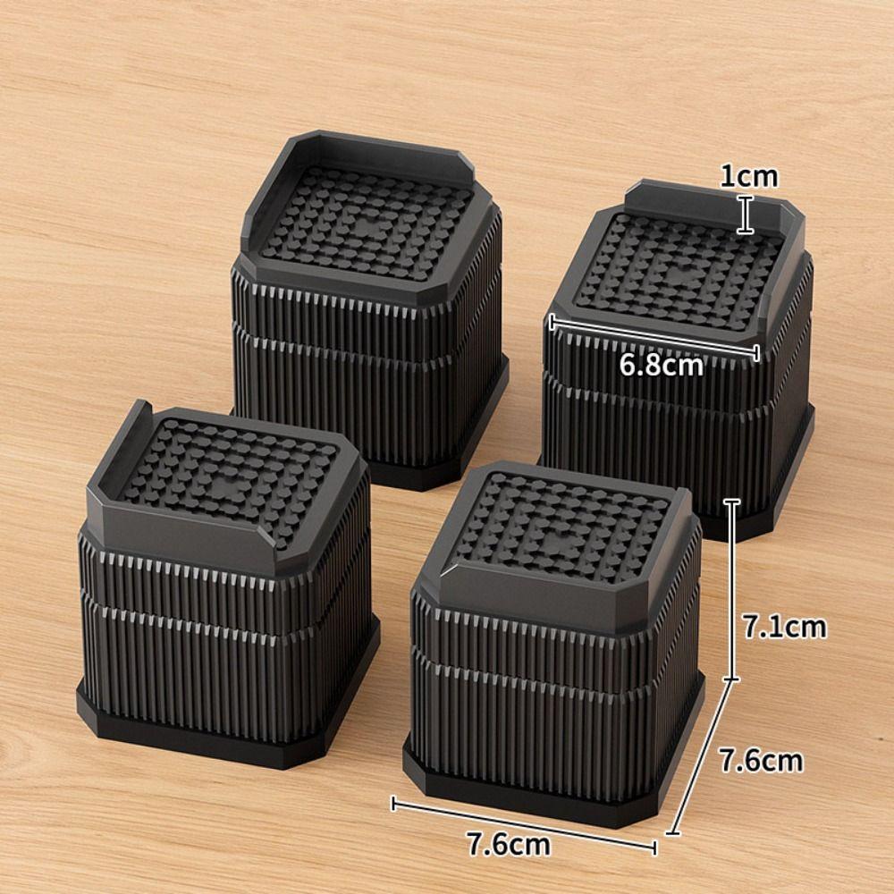 Square Furniture Foot Pad Non-slip Washing Machine Support Bed Lifts Risers Desk Sofa Chair Legs