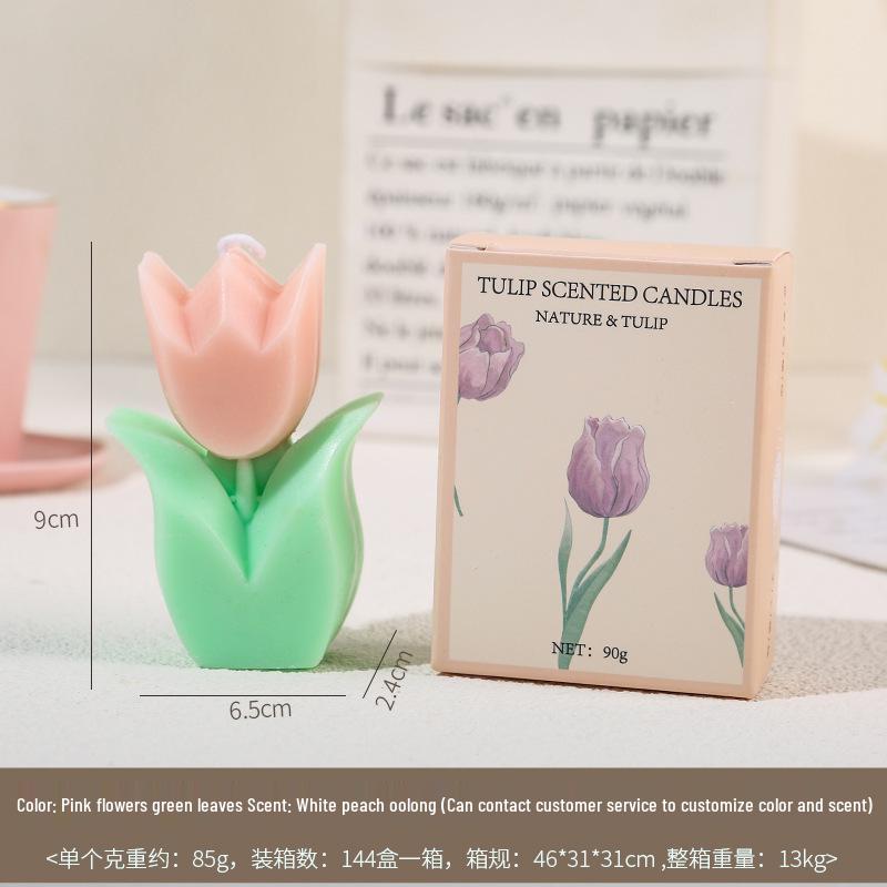 Tulip Scented Candle Gift for Teacher's Day - Fragrant Flower-Shaped Wax Party Favor