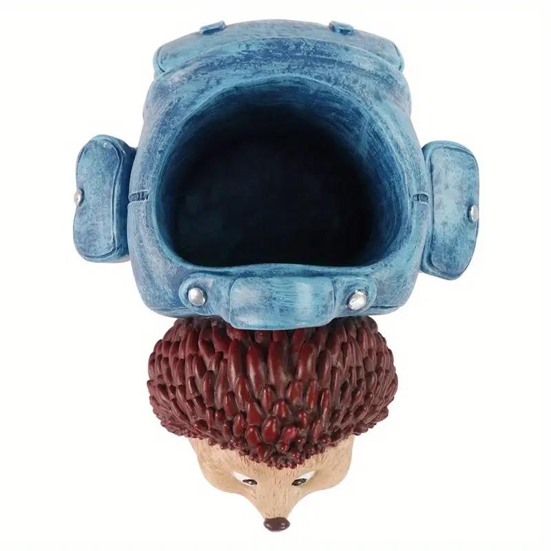 Adorable Hedgehog Resin Pen & Pencil Holder - Compact Portable Desk Organizer with Painted Finish