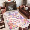 Alfombra de Suelo de Terciopelo de Cristal con Temática de Unicornio, Alfombra Cálida Personalizada con Nombre y Texto, Decoración del Hogar