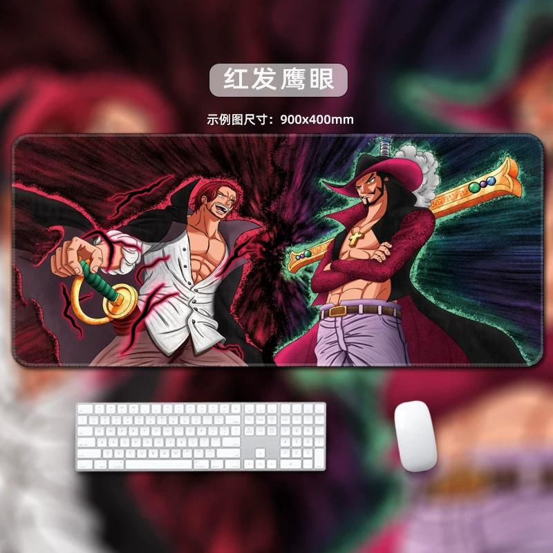 One Piece Leather Mouse Pad Oversized Small Office Gaming Keyboard Pad Desk Pad Bristle Bracelet Monkey D. Luffy Roronoa Zoro Decorative Desk Mat