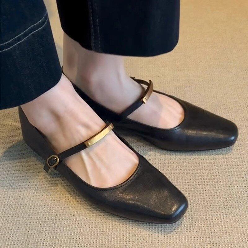 Single Shoes, Flat Shoes, New Style Women's Shoes, Low-cut Shoes, Leather Shoes, Work Shoes