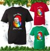 Lgbt Santa Merry Christmas Tshirt Love Is Love Gay Pride Xmas Rainbow Colours