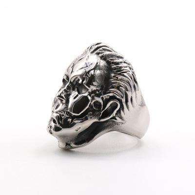Anillo de plata S925 para hombre, anillo de calavera retro, serie de personajes, anillo de calavera de Einstein
