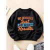 Kids Crewneck Sweatshirt, Inspiring Attitude Text Print Fashion Long Sleeve Top