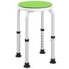 360 Degrees Swivel Shower Chair, Height Adjustable Aluminium Shower Stool with Non-Slip Feet for Disabled, Elderly, Green