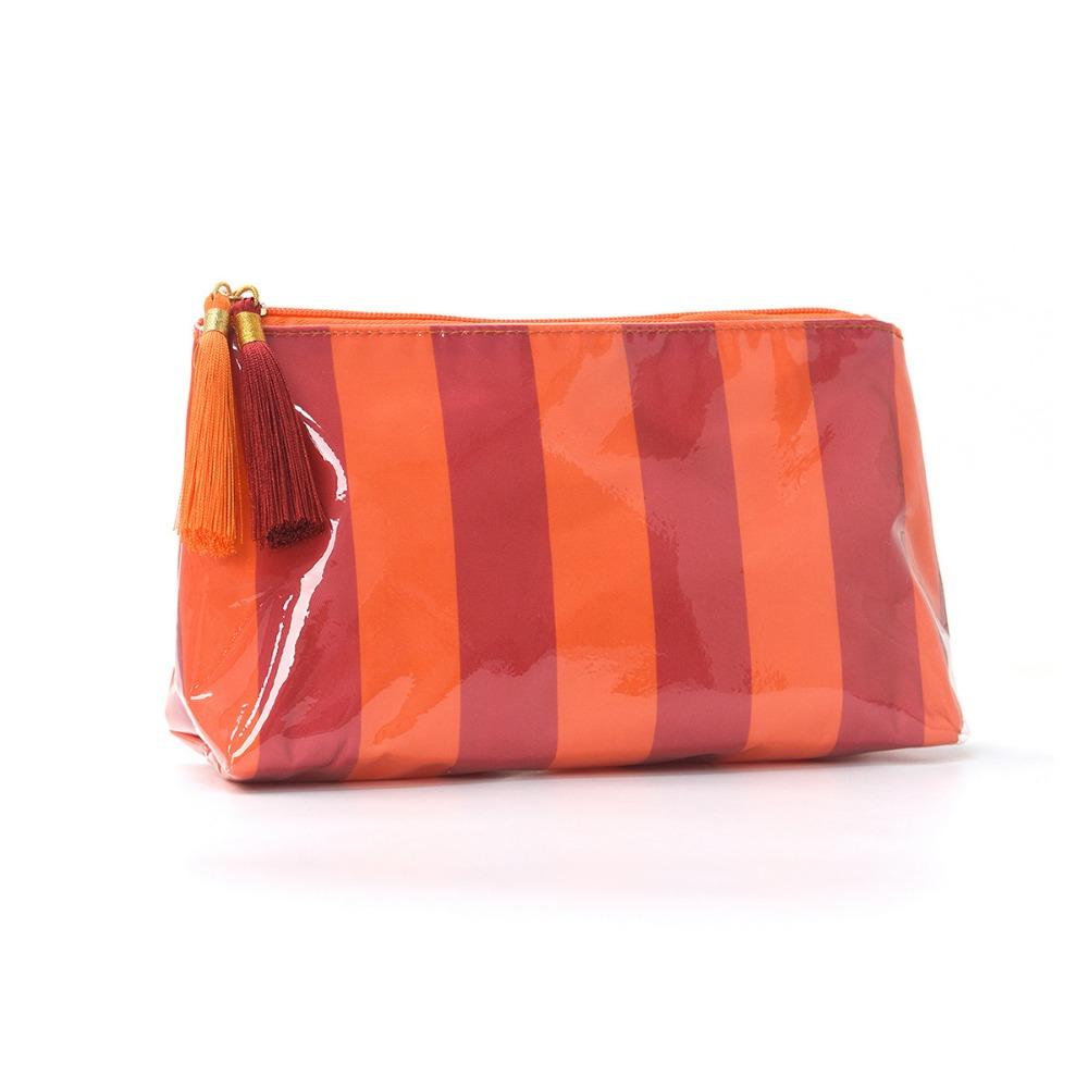 Large Capacity Striped Cosmetic Bag Striped Pattern Wash Storage Pouch Toiletry Storage
