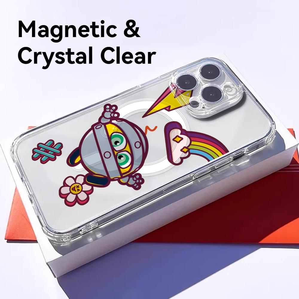 Cute G-Gogoriki K-Kikoriki Phone Case For iPhone 17 16 15 14 13 12 Pro Max Plus With Magnetic Crystal Clear Case Wireless Charge