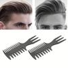 Slicked-back Comb 3 In 1 Fishbone Shaped Hair Extensions Detangling Styling Coloring Comb For Salon Barber Use