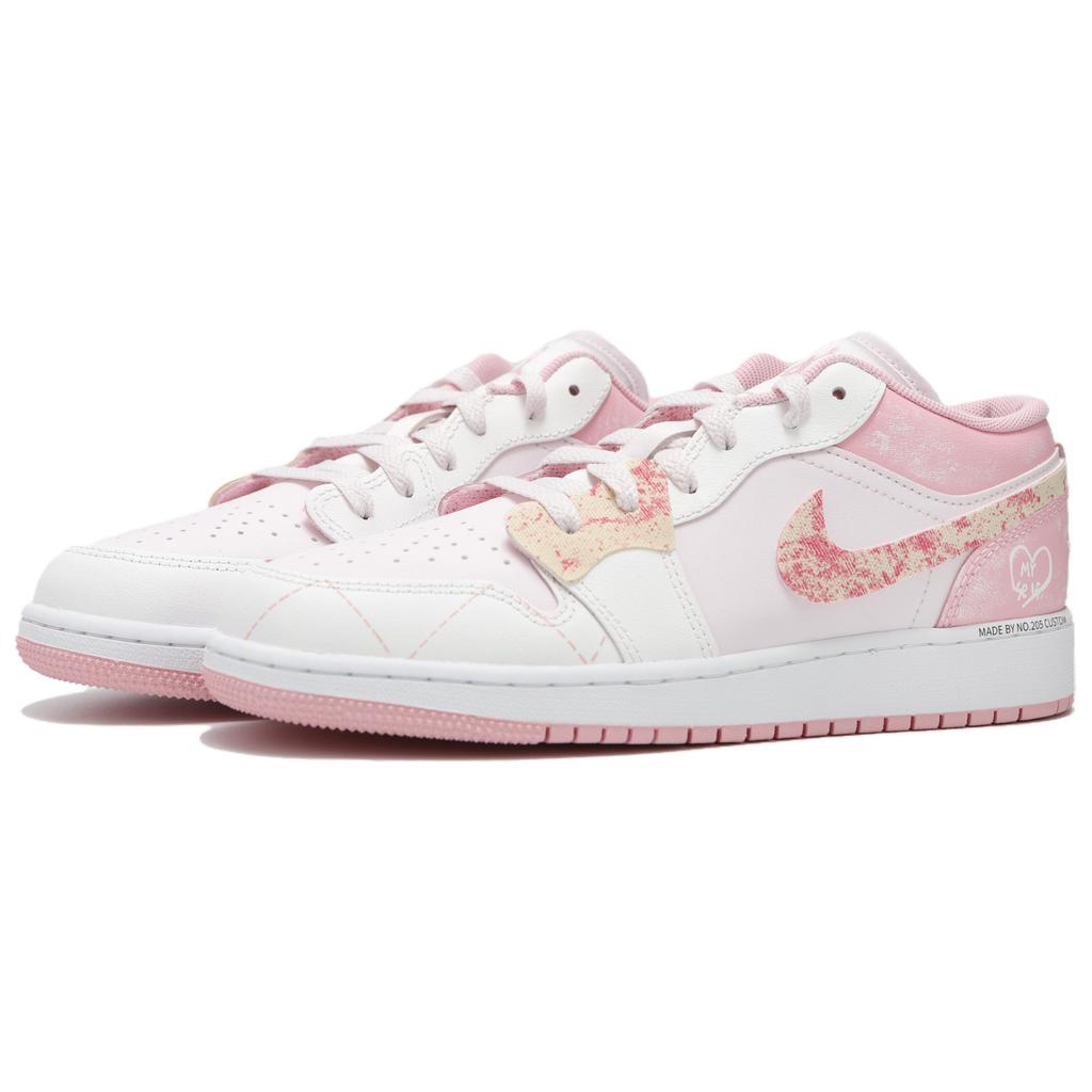 Jordan Air Jordan 1 Low top Vintage Basketball Shoes Women's Pink White 553560-614(Team82-)