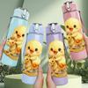 1PC Chick On Rocking Horse Print 750ml Color Plastic Sports Water Bottle Leakproof Flip Straw Lid Suitable for Sports Office Home Use