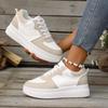 Autumn White Platform Sneakers Women's Leather Thick Sole Women Shoes Lace Up Comfortable Heightening Sports Ladies Casual Shoes