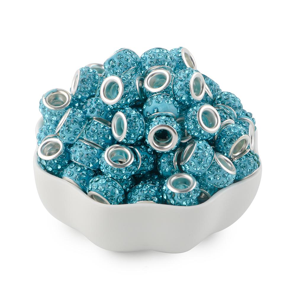 20Pcs 11.5mm Round Rhinestone Crystal Glass Big Hole Beads For Jewelry Making Charms For Bracelet Earrings Jewelry Accessories