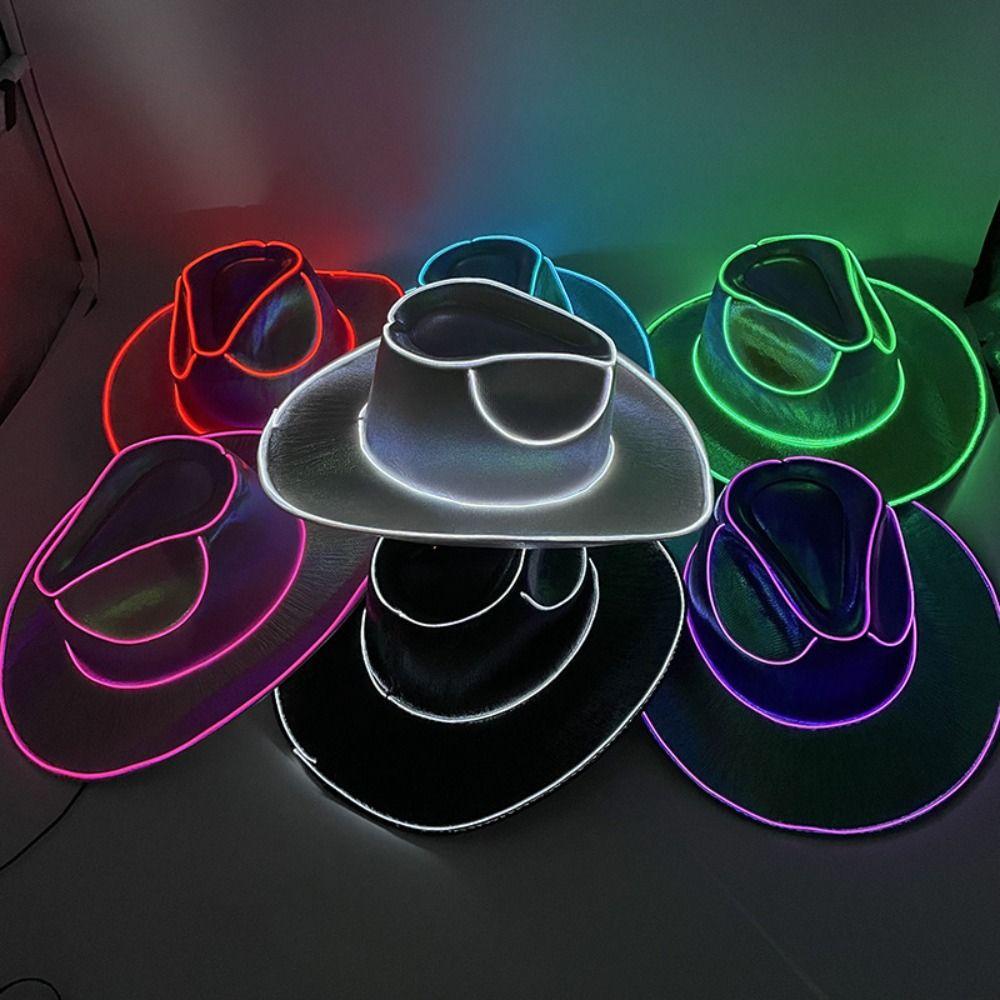 Pearlescent Neon Halloween Hats Cosplay Party Hats Western Cowboy Hat  Bachelorette Party