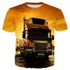 Summer Fashion New Heavy Truck Pattern Men's Print Image Fun Round Neck Short Sleeve Extra Large Comfortable Top