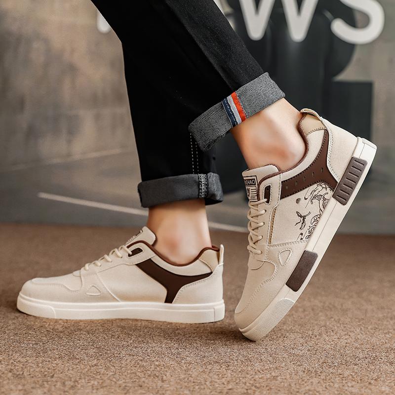 New Trendy Four Season Fit Plus Size Board Men Shoes Plus Size Trendy and Fashionable Commuting Shoes Work  Simple Color Shoes