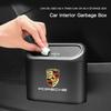 Car Trash Bin Storage Box Hanging Trash Interior Accessories For Porsche Cayenne Panamera Macan 911 718 Taycan Boxster Cayman