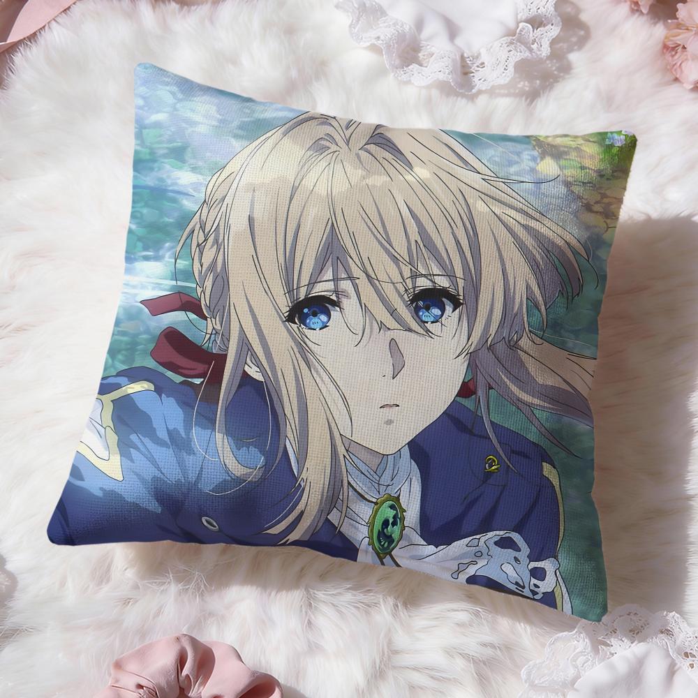 anime v-Violet Evergarden Cushion Cover Premium Comfort Reversible Pillow Cove -Two in One Design for Any Room & Car Interior