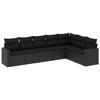 VidaXL Garden Lounge Set 7 Pcs with Cushions Black Wicker 3251382
